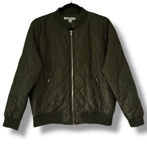 Say What? Lightweight Quilted Bomber Jacket - Olive Green​